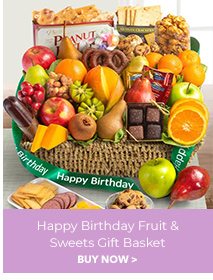 Happy Birthday Fruit & Sweets Gift Basket