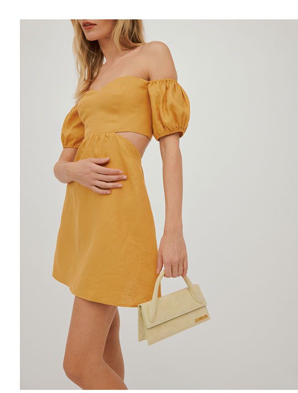 Emilia Linen Dress Ochre