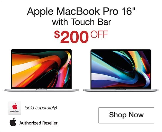 New Apple MacBook Pro 16-inch with Touch Bar. $200 OFF. AppleCare+ Sold Separately. Apple Authorized Reseller. Shop Now.