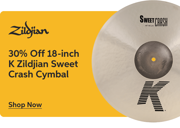 30% Off 18 inch K Zildjian Sweet Crash Cymbal