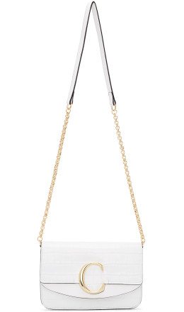 Chloé - White Chloe C Chain Clutch Bag