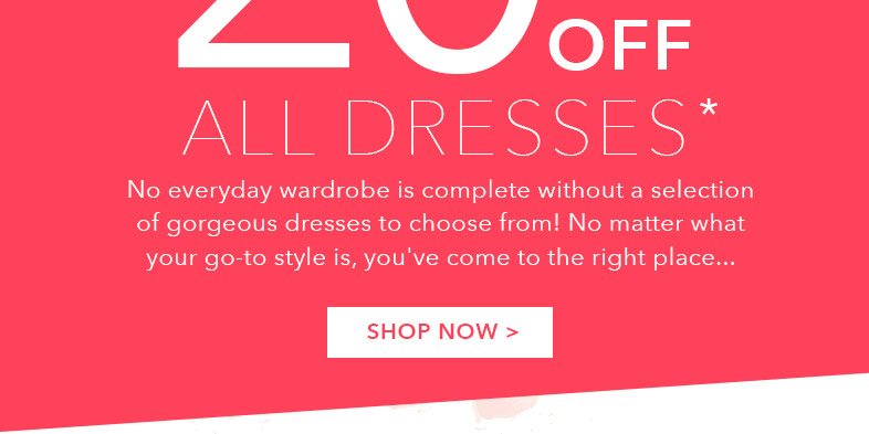 20pc off dresses