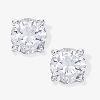 Lab-Created Diamonds by KAY Solitaire Stud Earrings 1/2 ct tw 14K White Gold (F/VS2) Price 