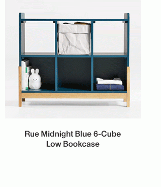 Rue Midnight Blue 6-Cube Low Bookcase