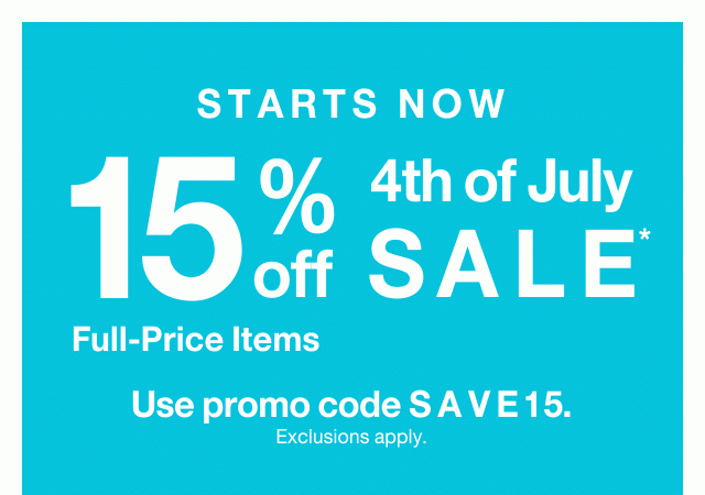 15% off full-price items! SHOP NOW >