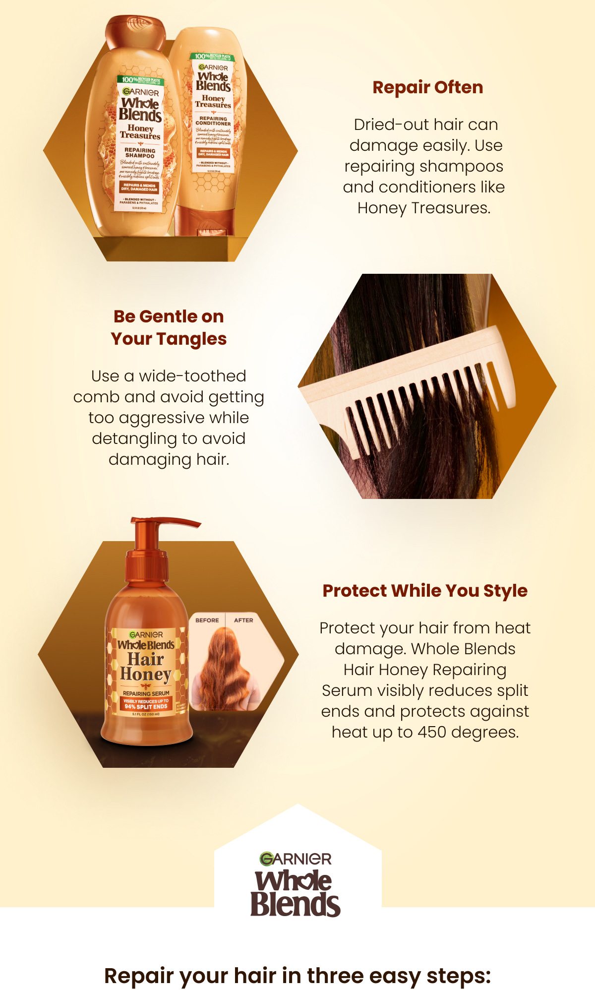 Get sweet fall hair with Garnier Whole Blends Honey Treasures