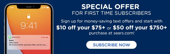 SMS signup ($10 off $75+ or $50 off $750)