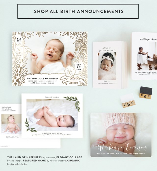 Shop All Birth Announcements