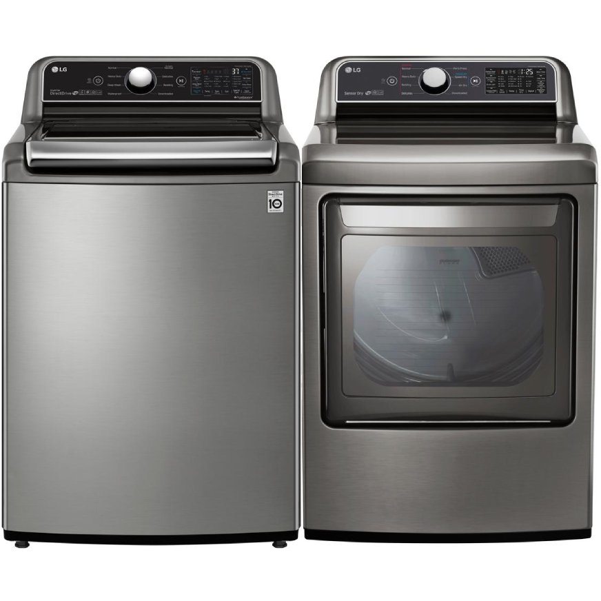 LG Graphite Steel Top Load Gas Laundry Pair - 7300