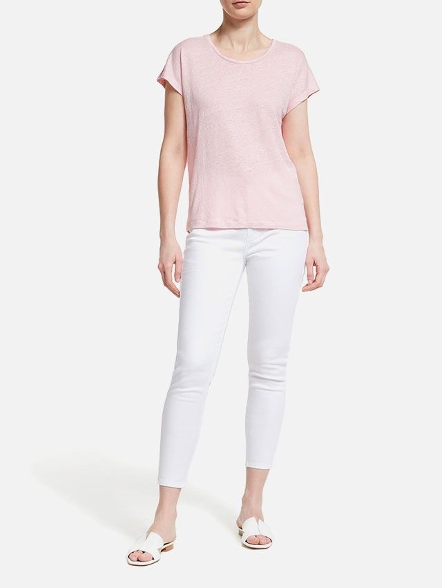 John Lewis & Partners Scoop Neck Linen T-Shirt