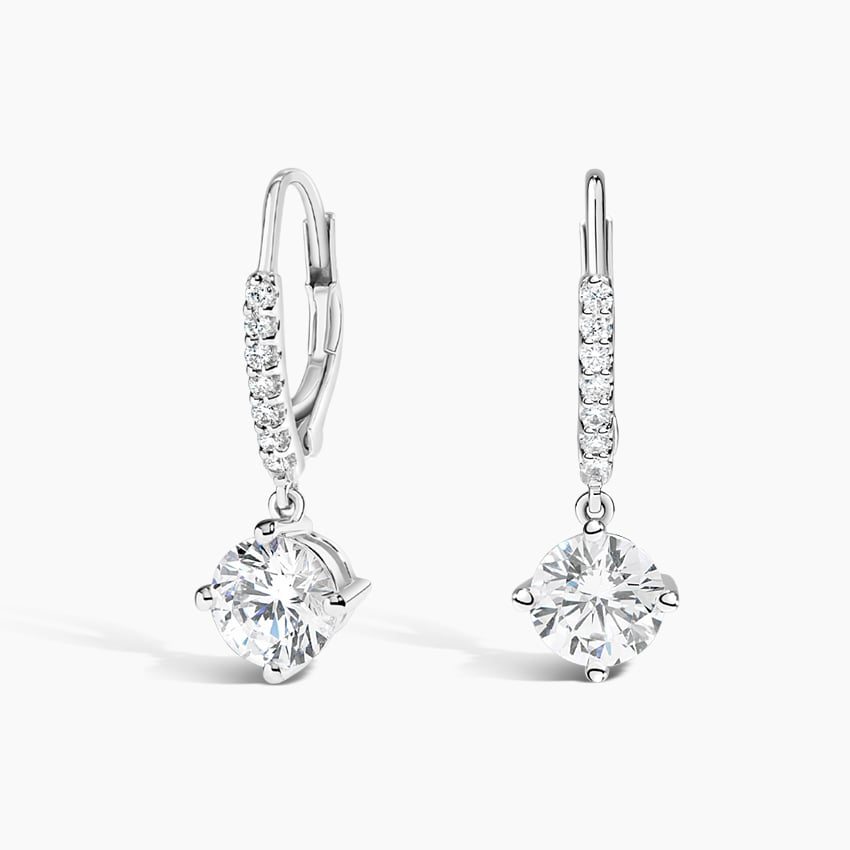 Compass Point Diamond Drop Earrings