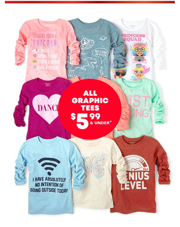 All Graphic Tees $5.99 