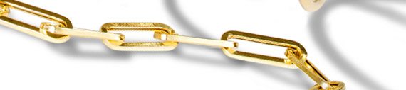 Yellow Gold Paperclip Bracelet