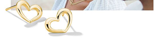 10K Yellow Gold Heart Earrings