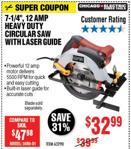 View 7-1/4 in. 12 Amp Heavy Duty Circular Saw With Laser Guide System