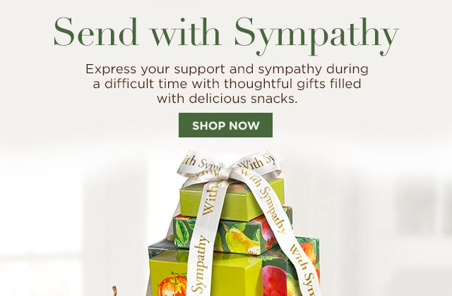 Send with Sympathy - Express your support and sympathy during a difficult time with thoughtful gifts filled with delicious snacks.