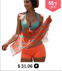 Asymmetric Hem Padded Open Back Printed Tankini Set