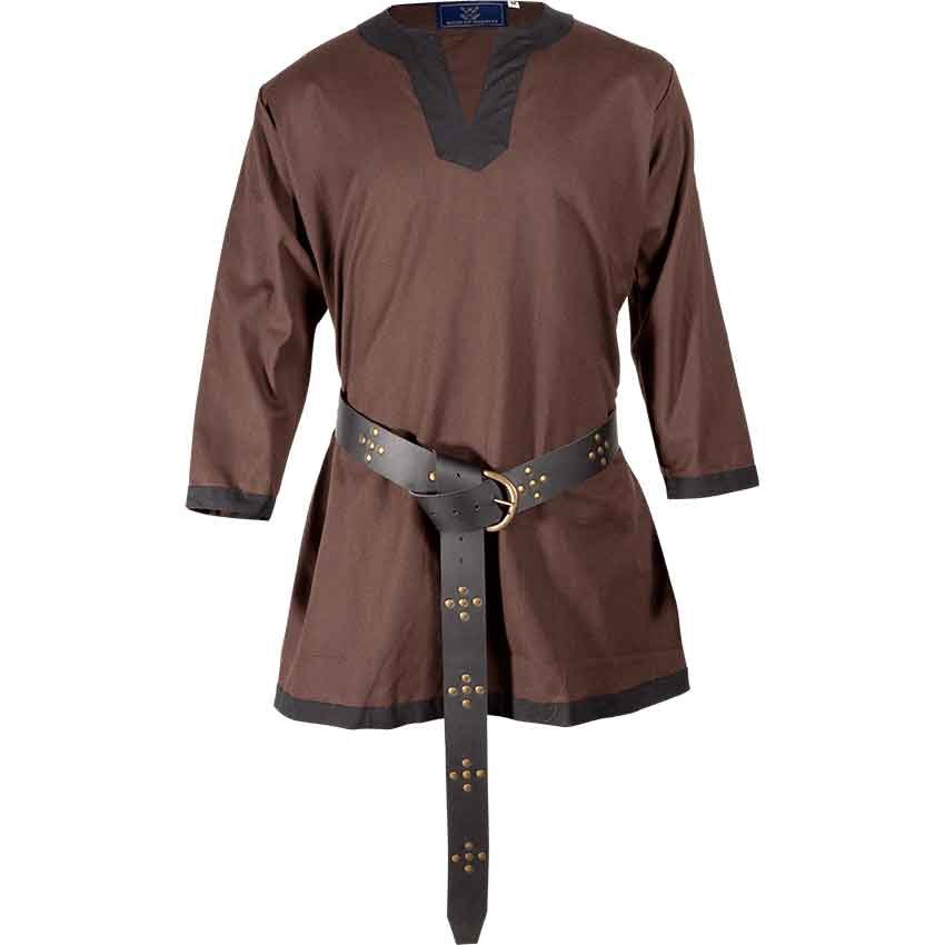 Image of Basic Medieval Tunic - Brown with Black