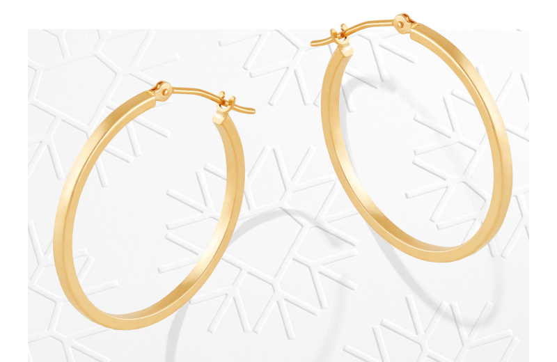 Hoop Earrings 14K Yellow Gold 25mm