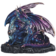 Blue Gem Dragon and Hatchling Statue