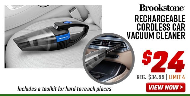 Brookstone Rechargeable Cordless Car Vacuum Cleaner