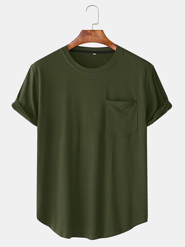 Cotton Plain Chest Pocket T-Shirt
