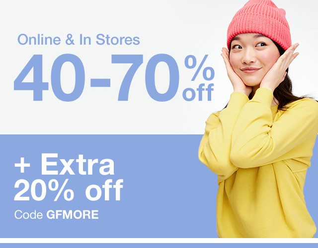 Online and In-Stores 40-70% Off