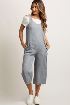 Grey Faded Chambray Jumpsuit
