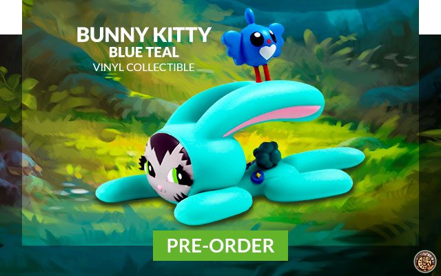 Bunny Kitty (Blue Teal) Vinyl Collectible (3D Retro)