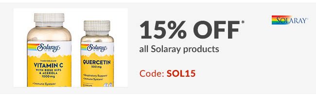 15% off* all Solaray products