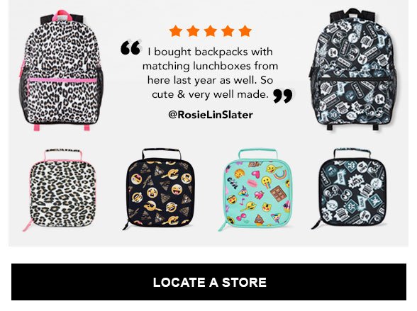 $4.99 Lunchboxes/ $9.99 Backpacks