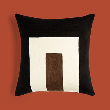 Shinola Michigan 18" Black Embroidered Pillow