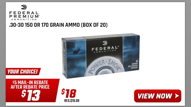 Federal .30-30 150 or 170 Grain Ammo (Box of 20)