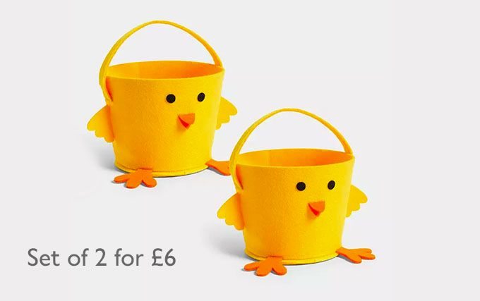 John Lewis Felt Chick Basket, Set of 2, £6