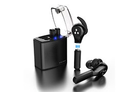 Syllable True Wireless Bluetooth Sweatproof Earbuds (like AirPods) w/ 4x Batteries, Smart Charging Case