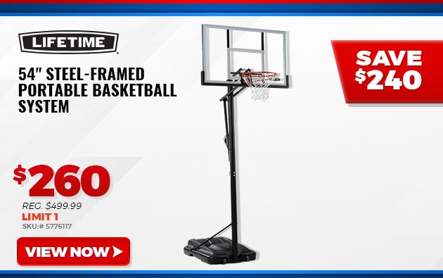 Lifetime 54" Steel-Framed Portable Basketball System