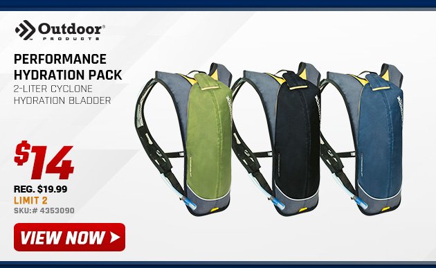 Outdoor Products Performance Hydration Pack