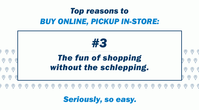 Top reasons to buy online, pickup in-store: