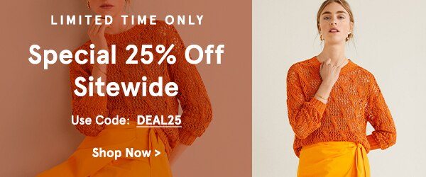 12-6PM Only: EXTRA 25% Off Sitewide