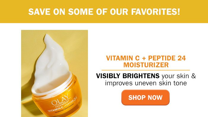 Save on some of our favorites! VITAMIN C + PEPTIDE 24 MOISTURIZER Visibly BRIGHTENS your skin & improves uneven skin tone. Shop Now.