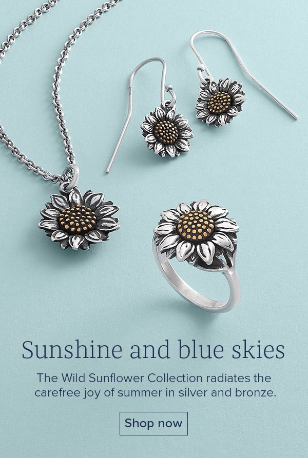 Sunshine and blue skies - The Wild Sunflower Collection radiates the carefree joy of summer in silver and bronze. Shop now