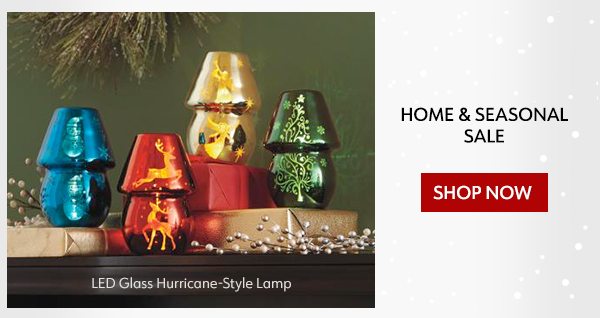 LED Glass Hurricane-Style Lamp