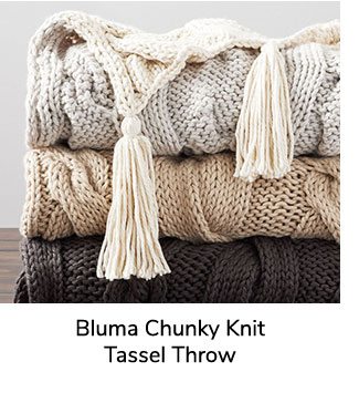 Bluma Chunky Knit Tassel Throw
