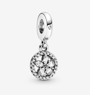 Sparkling Snowflake Circle Dangle Charm