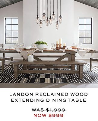LANDON RECLAIMED WOOD EXTENDING DINING TABLE