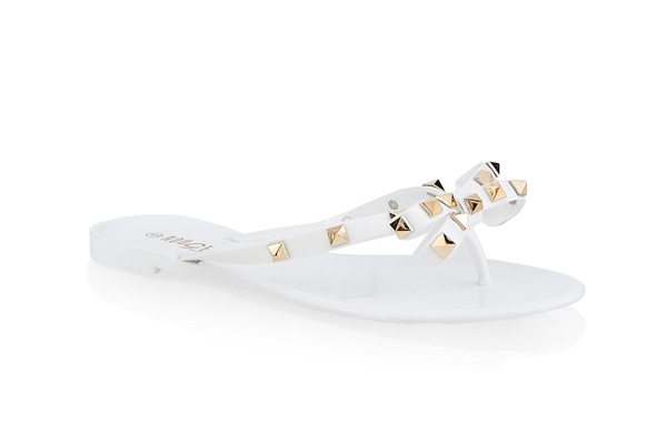 Studded Bow Jelly Flip Flops