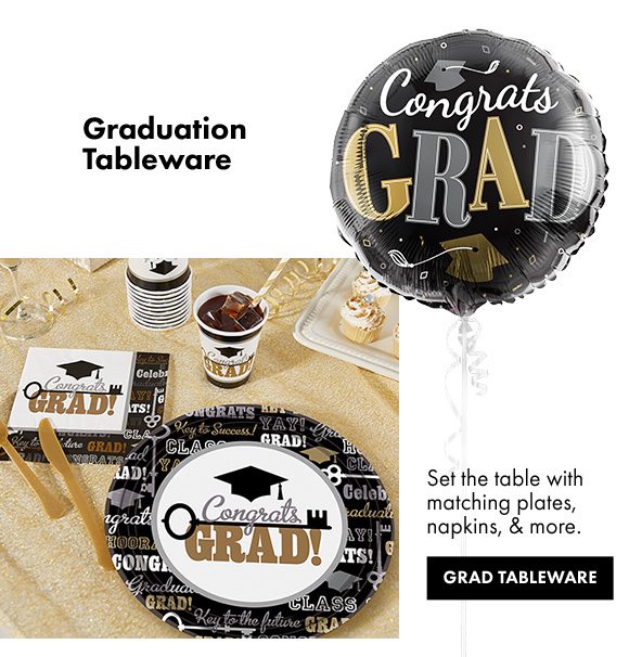 Graduation Tableware | Set the table with matching plates, napkins, & more. | GRAD TABLEWARE