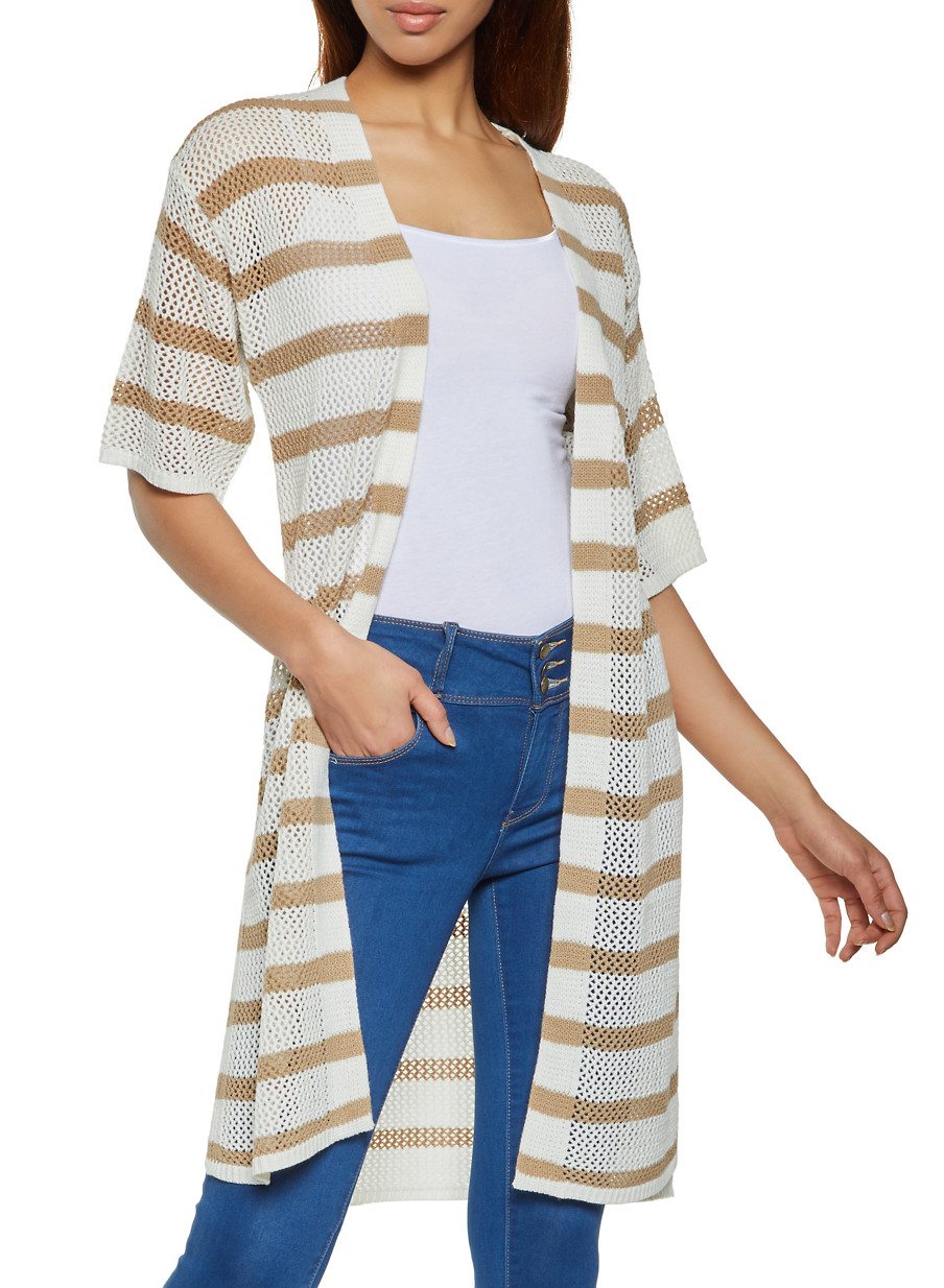 Striped Knit Duster