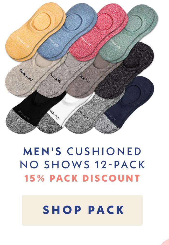 Men's Cushioned No Show Sock 12 Pack | Shop Pack