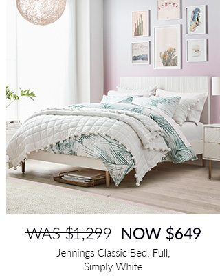 JENNINGS CLASSIC BED, FULL, SIMPLY WHITE